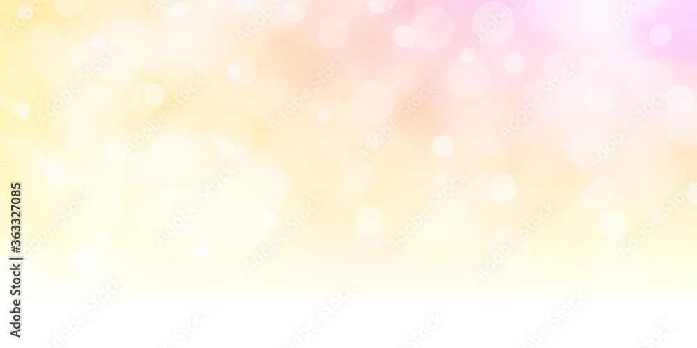 Light Pink, Yellow vector pattern with circles. Glitter abstract illustration with colorful drops. Pattern for websites, landing pages. Light Pink, Yellow vector pattern with circles. Glitter abstract illustration with colorful drops. Pattern for websites, landing pages.