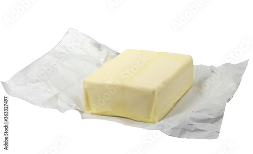 Butter bar isolated on white background. Butter package isolated.