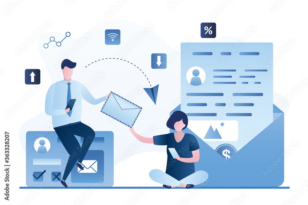 Internet connection between people. Online communication and messaging. Mailing spam, social media talking. B2C marketing. Internet connection between people. Online communication and messaging. Mailing spam, social media talking. B2C marketing.