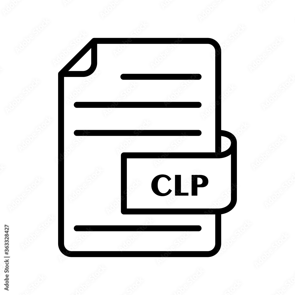 vector illustration icon of CLP File Format Outline vector illustration icon of CLP File Format Outline