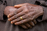 Hands of elderly woman in Uganda, Africa
