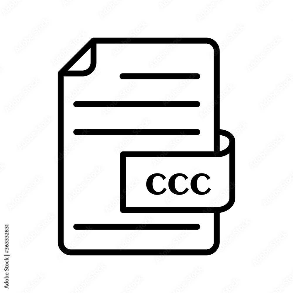 vector illustration icon of CCC File Format Outline vector illustration icon of CCC File Format Outline