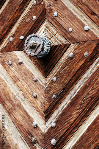 Traditional wooden door in Transylvania, Romania, Europe