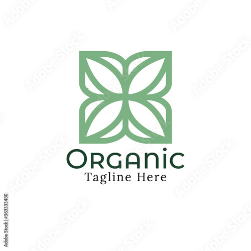 green leaf logo icon vector design,nature and ecology vector logo. Ecology Happy life Logotype concept icon.