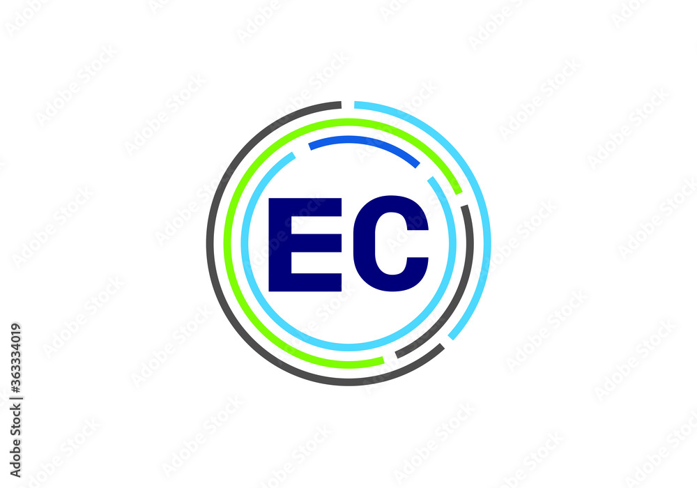 Initial Monogram Letter E C Logo Design Vector Template. E C Letter Logo Design Initial Monogram Letter E C Logo Design Vector Template. E C Letter Logo Design
