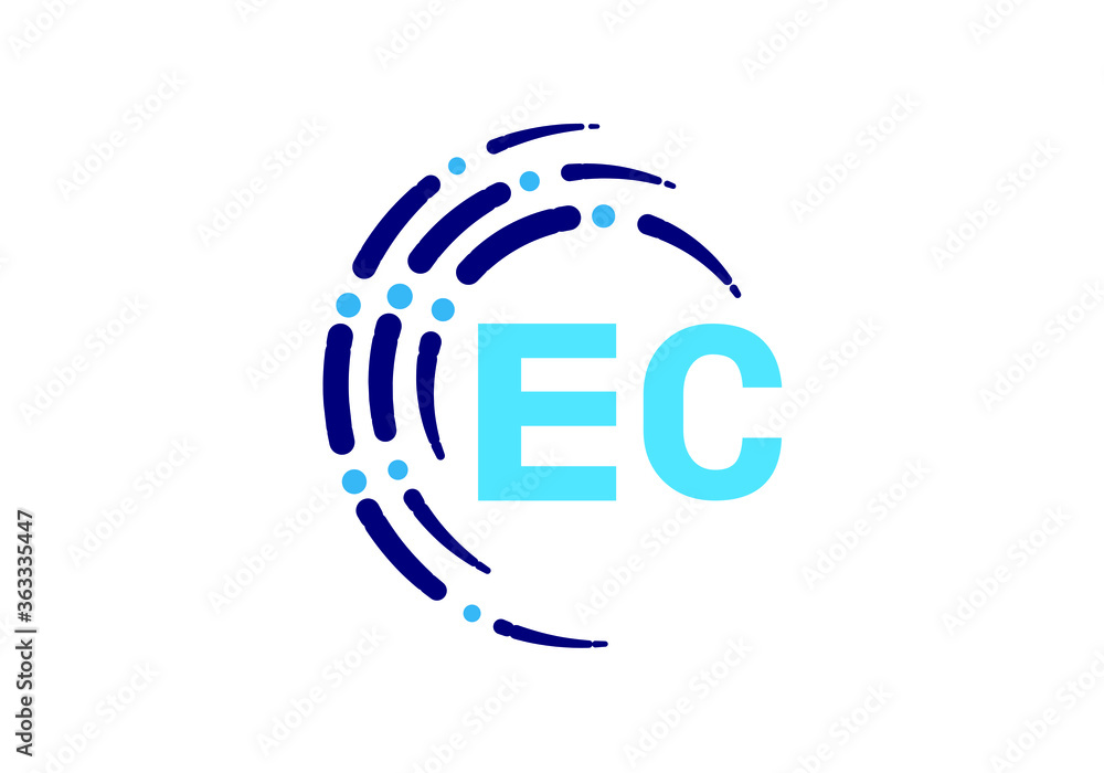 Initial Monogram Letter E C Logo Design Vector Template. E C Letter Logo Design Initial Monogram Letter E C Logo Design Vector Template. E C Letter Logo Design
