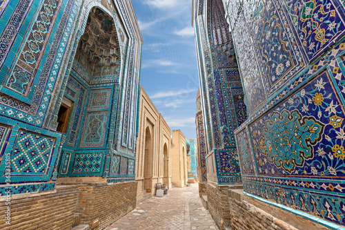 Historical necropolis of Shakhi Zinda in Samarkand, Uzbekistan