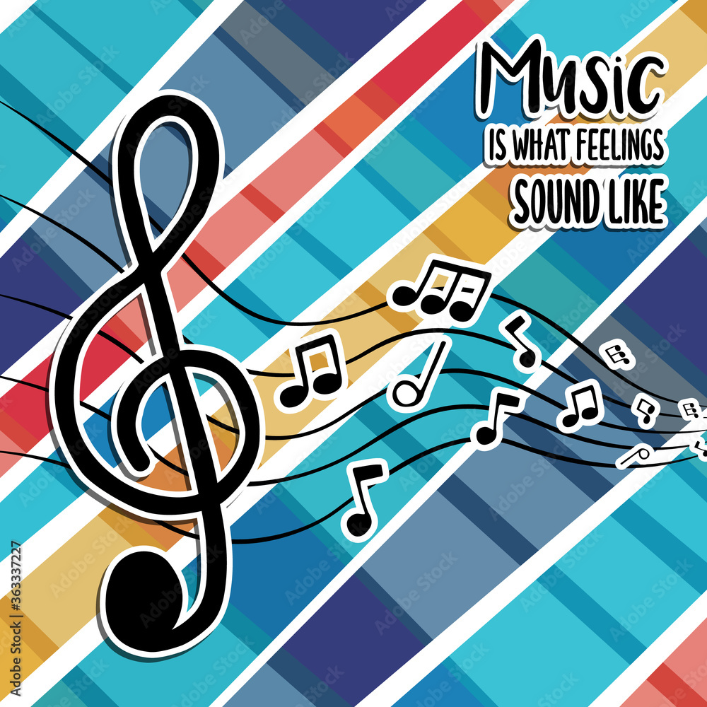 Obraz premium Music feelings concept of musical treble note
