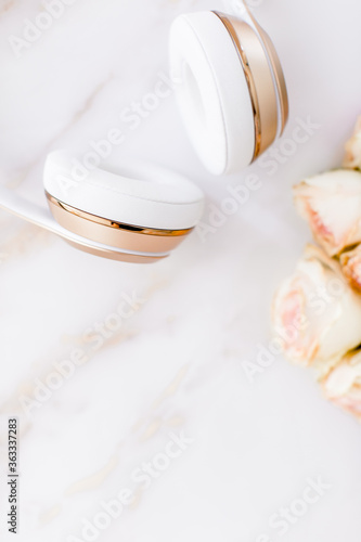 Headphone and roses
