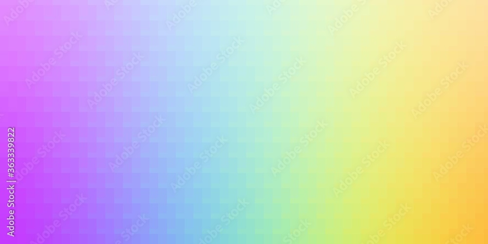 Light Multicolor vector texture in rectangular style. Colorful illustration with gradient rectangles and squares. Template for cellphones.