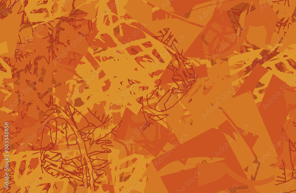 Grunge background orange seamless. An abstract texture. Template for printing on fabric, Wallpaper. Chaotic repeating pattern