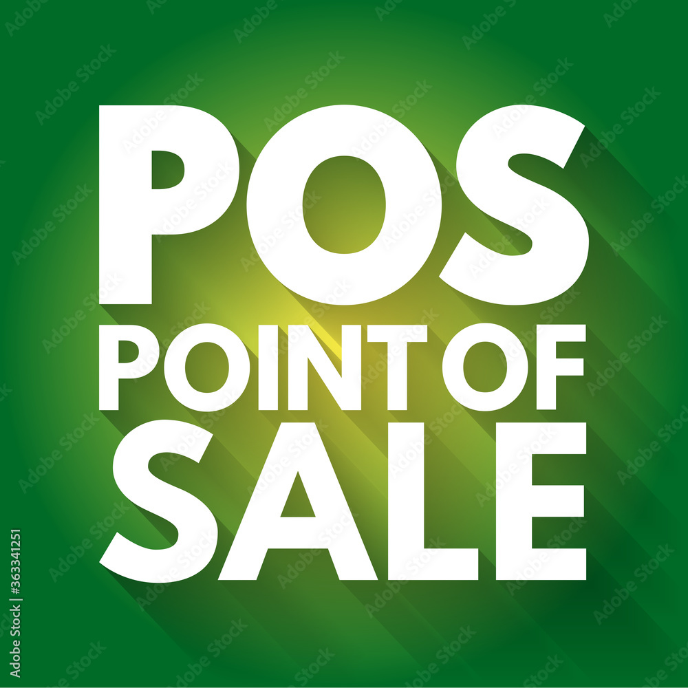 POS - Point of Sale acronym, business concept background POS - Point of Sale acronym, business concept background