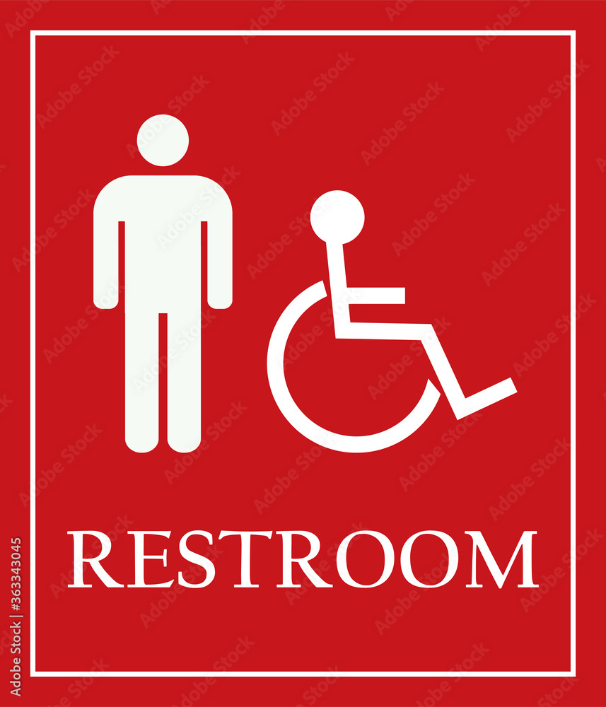 Restroom for men and handicapped. Toilet signs and backgrounds. Restroom for men and handicapped. Toilet signs and backgrounds.