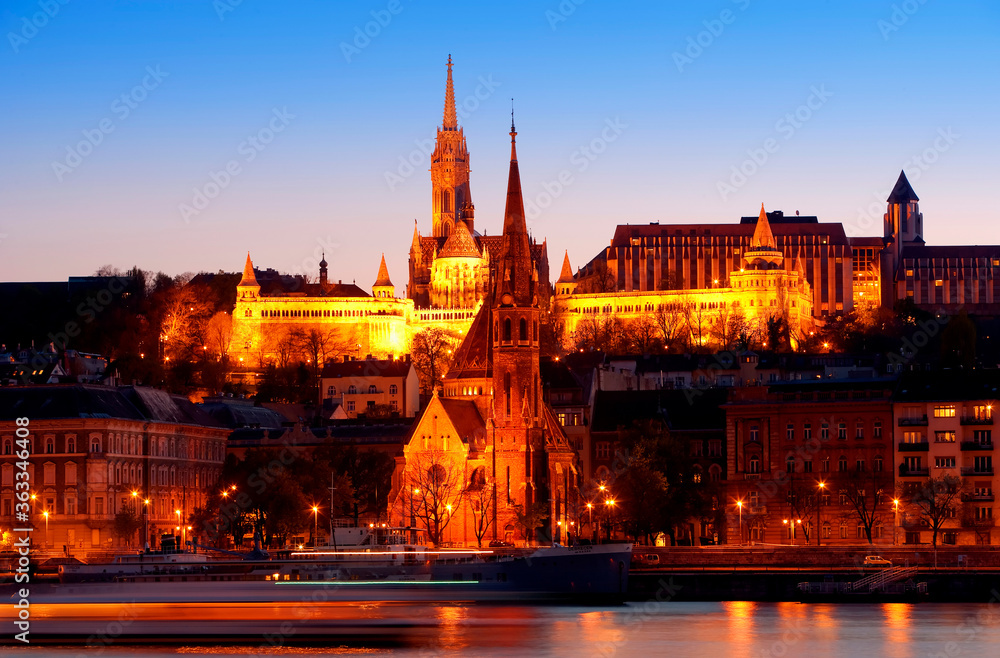 night view of budapest