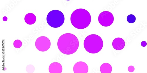 Light Purple, Pink vector background with spots. Illustration with set of shining colorful abstract spheres. Pattern for wallpapers, curtains.