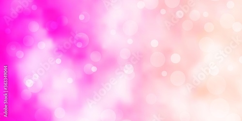 Light Pink vector texture with disks. Colorful illustration with gradient dots in nature style. New template for a brand book.