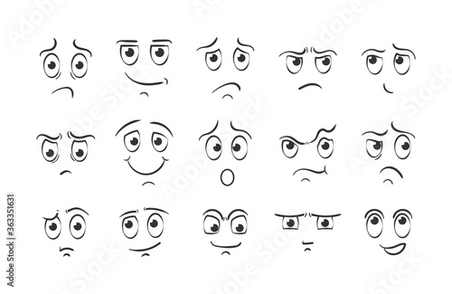 Cartoon face emotions.