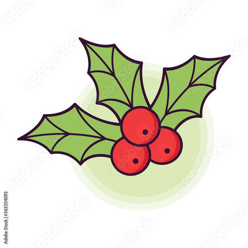 Holly berry icon. Christmas symbol vector illustration