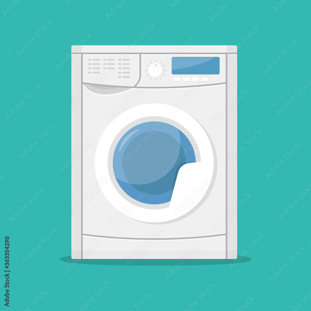 Washing machine isolated on a blue background Washing machine isolated on a blue background