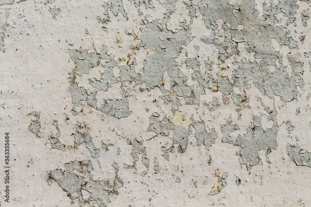 Old rusted metallic wall with  peeling paint, Old iron background