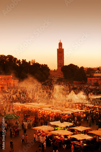 sunset in marrakech, morocco