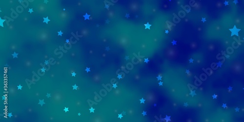 Light BLUE vector background with small and big stars. Modern geometric abstract illustration with stars. Pattern for wrapping gifts.