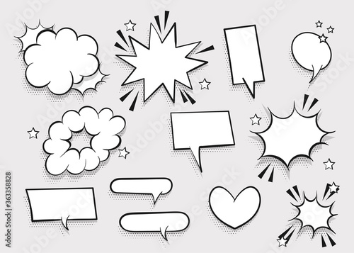 Speech bubble for comic text isolated background