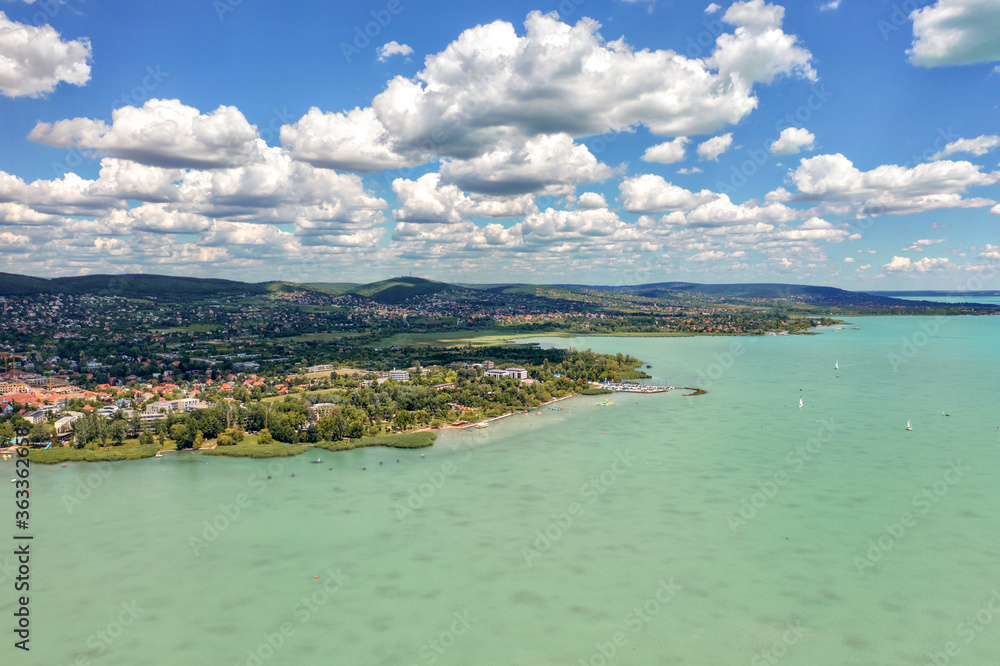 Hungary - Balatonfured coast with marina