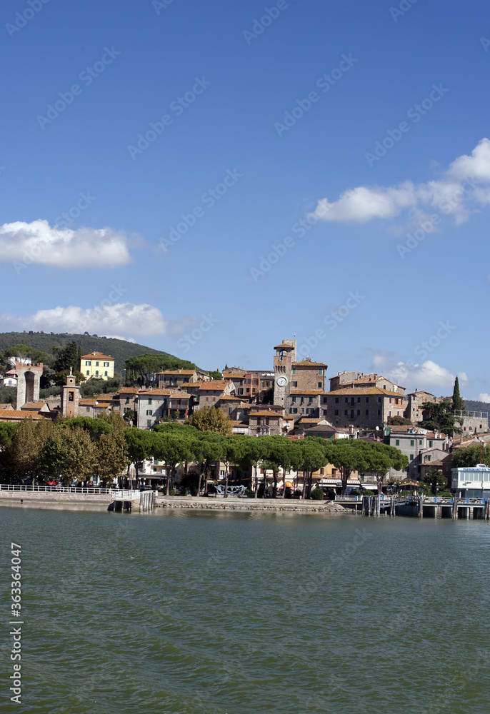 View of Passignano from the Trasimeno lake, Umbria