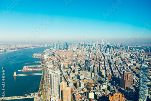 Amazing panorama view on New York City skyline and Manhattan from the top observation platform © manuta