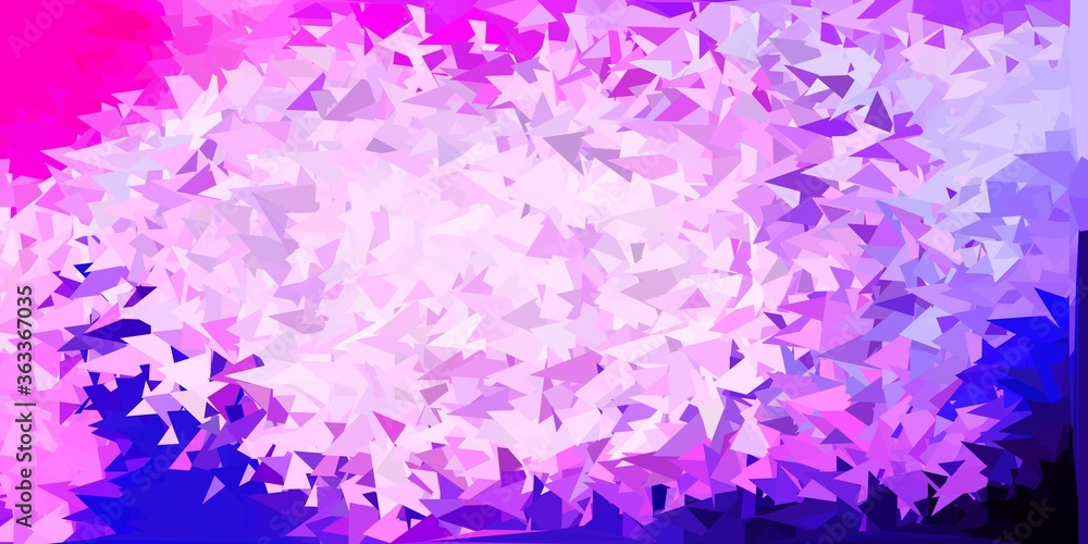 Light purple, pink vector abstract triangle template.