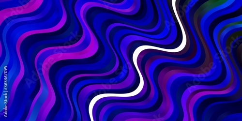 Dark Pink, Blue vector background with bent lines. Colorful illustration in abstract style with bent lines. Template for cellphones.