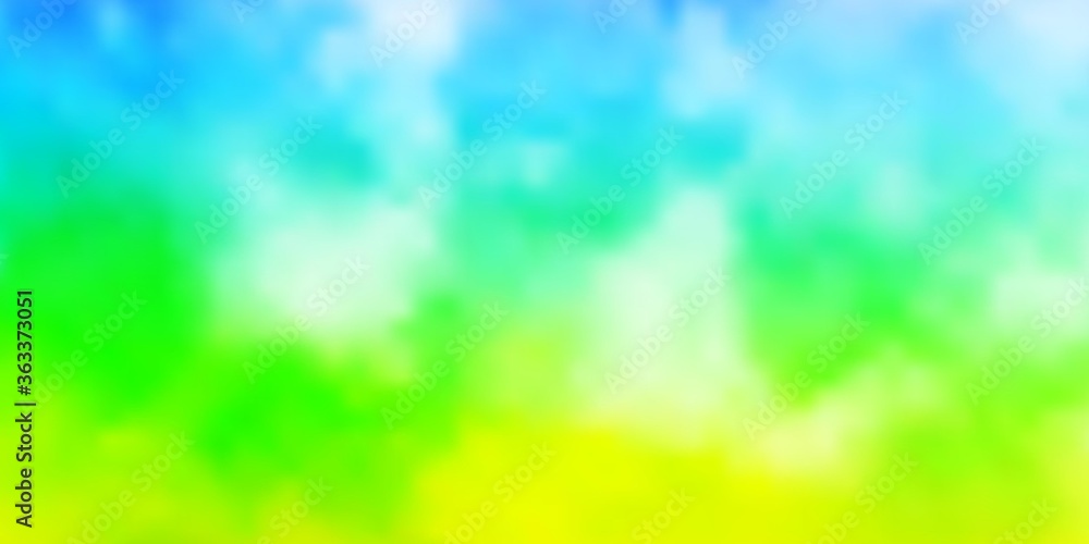 Obraz premium Light Multicolor vector layout with cloudscape. Abstract colorful clouds on gradient illustration. Colorful pattern for appdesign.