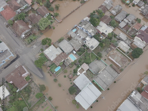 aerial view of residential area in the city