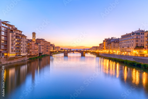 Ponte Vecchio at sunset  Florence  Italy  HDR photo 