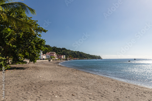 Black sand beach in Saint-Pierre  Martinique  France