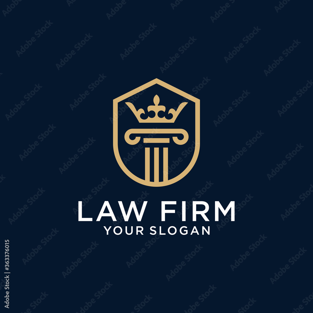 Obraz premium column law firm vector logo icon