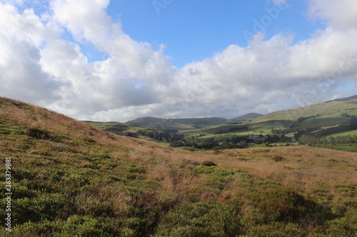 Green hills and hay fields 