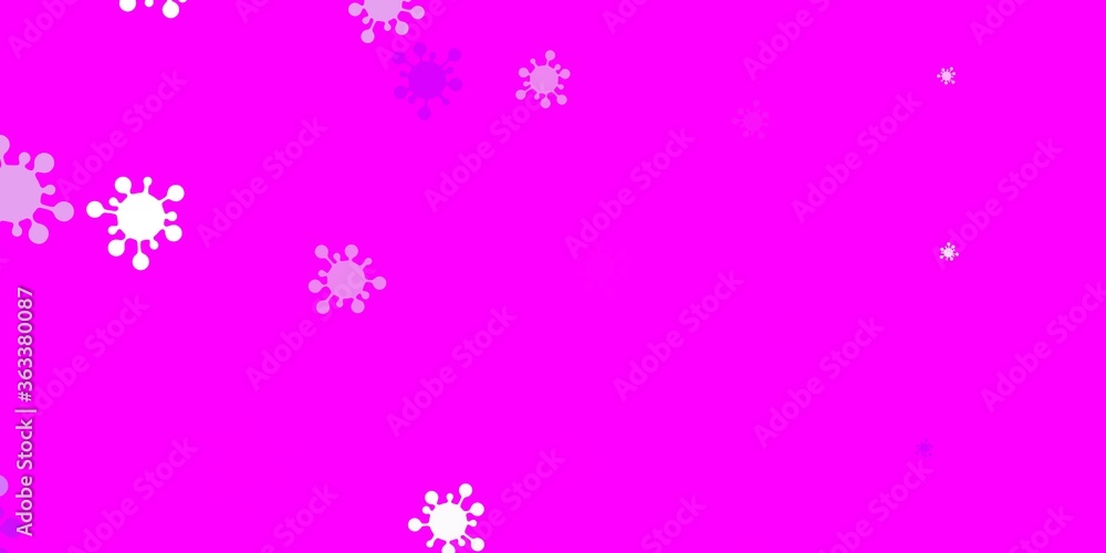 Light pink, blue vector pattern with coronavirus elements. Light pink, blue vector pattern with coronavirus elements.