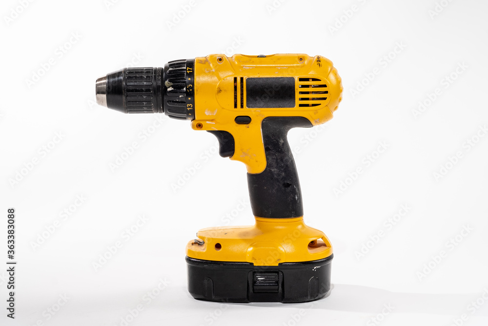 Cordless drill isolared on a white background