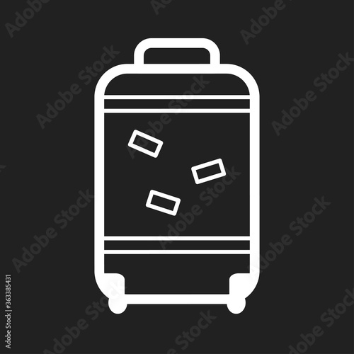 yellow travel suitcase isolated on white. flat style trend modern minimal summer time logotype graphic design. concept of summertime handbag for traveling or recreation and valise for sea cruise