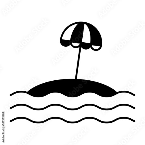 Beach umbrella icon on the background