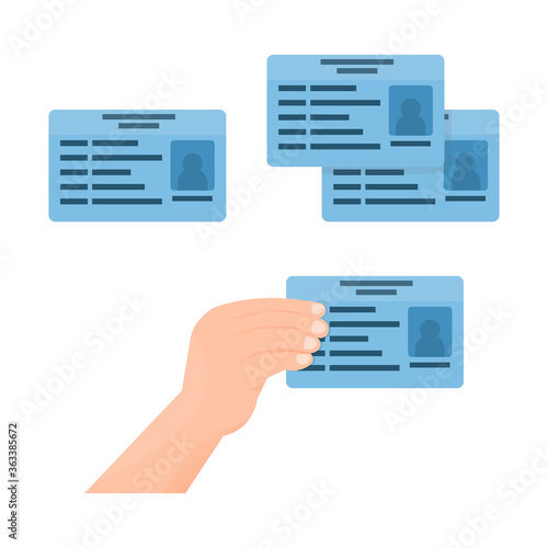illustration of identification card or member card. flat design. can be used for elements, landing pages, UI.