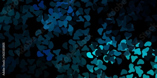 Dark blue, green vector backdrop with chaotic shapes. © Guskova