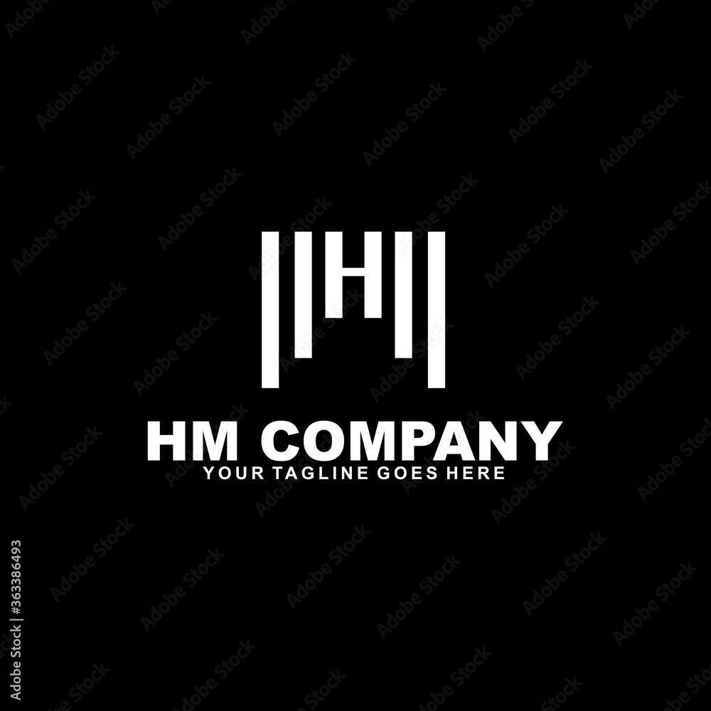 HM letter initial logo design template HM letter initial logo design template