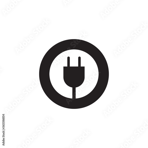 Electric plug in logo design template