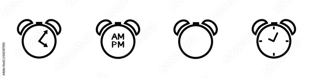 Obraz premium alarm clock icon. line style - stock vector