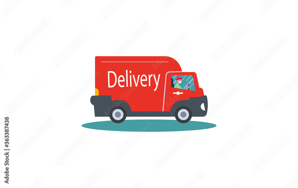 Fast delivery truck, vector illustration. Fast delivery truck, vector illustration.