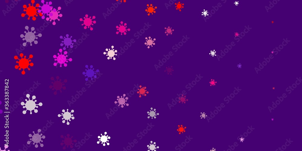 Light pink, red vector backdrop with virus symbols. Light pink, red vector backdrop with virus symbols.