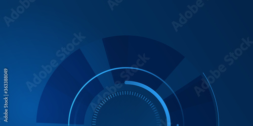 Modern circle blue clock tech geometric background. Technology multi shape composition. vector illustration.